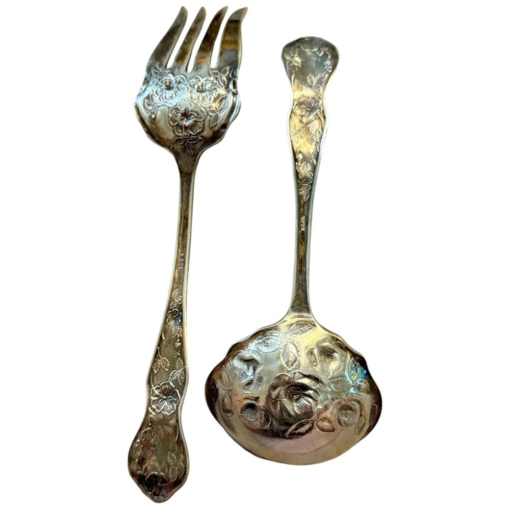 𝐀𝐍𝐓𝐈𝐐𝐔𝐄:𝐑.𝐂. 𝐂𝐎 𝐒𝐈𝐋𝐕𝐄𝐑 𝐑𝐎𝐒𝐄 𝐒𝐏𝐎𝐎𝐍-𝐅𝐎𝐑𝐊 𝐒𝐄𝐓 - Picture 6 of 7